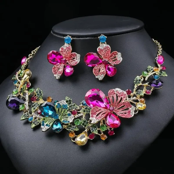 knowod Colorful flower necklace